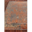 Maison Hand-Knotted Wool/Bamboo Silk Gray/Red/Orange 12'x15' Area Rug