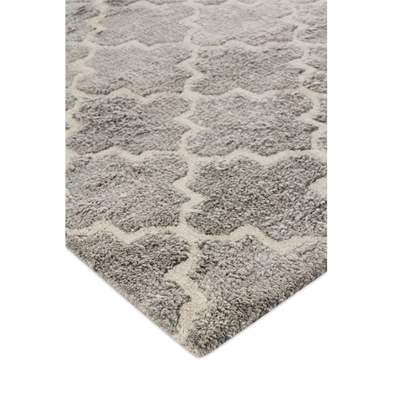 Lux Look Hand-Knotted Bamboo Silk Silver 8'x10' Area Rug