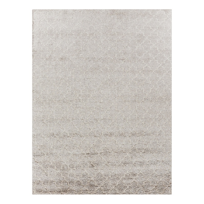 Lux Look Hand-Knotted Bamboo Silk Beige 8'x10' Area Rug