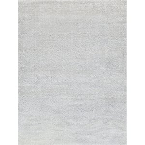 Luxe Shag Power Loom Polyester/Microfiber Light Beige 4'x6' Area Rug
