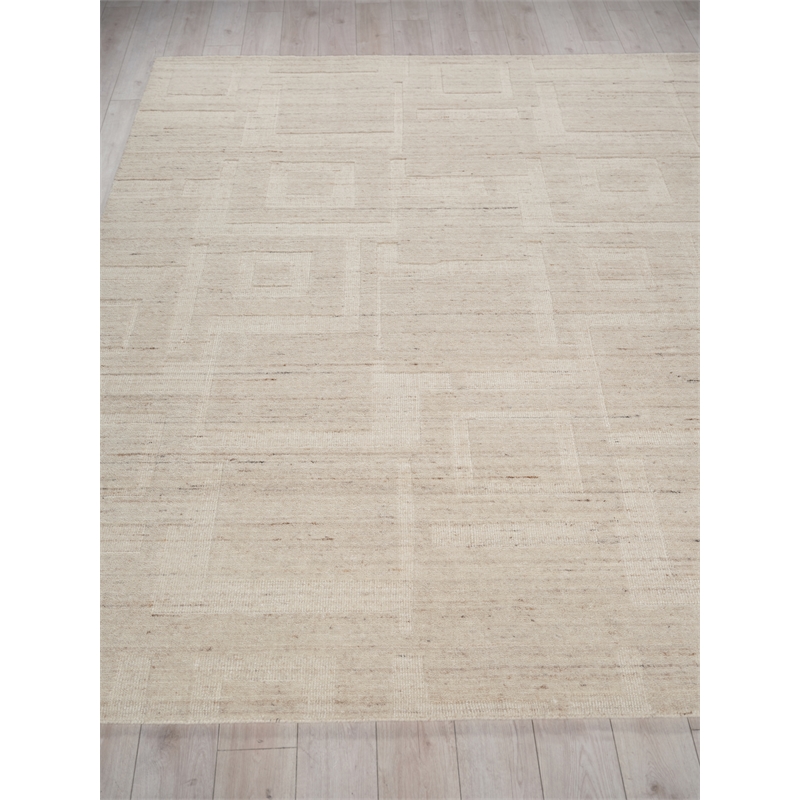 Malmo Hand-Knotted New Zealand Wool Beige/Taupe 6'x9' Area Rug