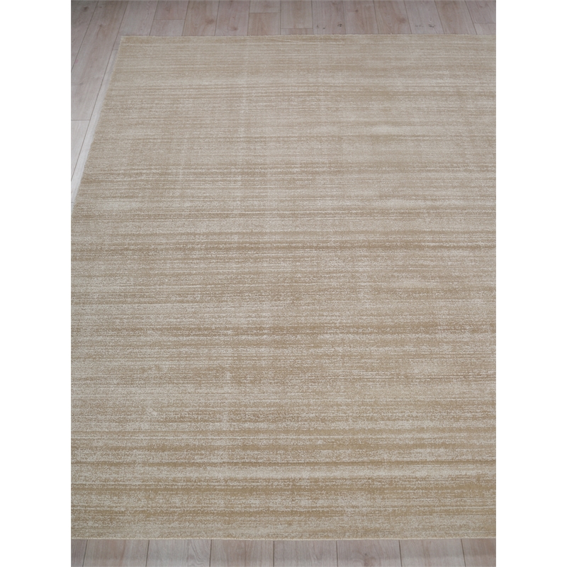 Martelli Modern Handloomed Silky Nylon Taupe 9'x12' Area Rug