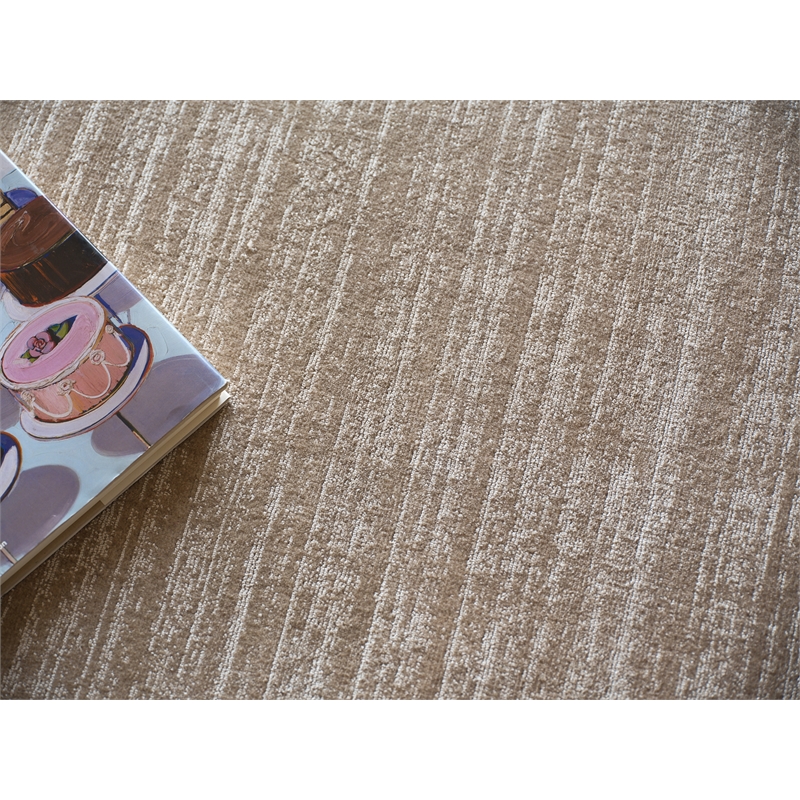 Martelli Modern Handloomed Silky Nylon Taupe 9'x12' Area Rug
