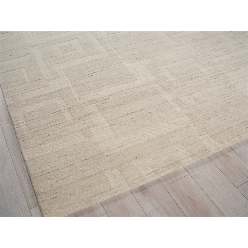 Malmo Hand-Knotted New Zealand Wool Beige/Taupe 9'x12' Area Rug