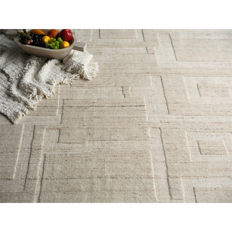 Malmo Hand-Knotted New Zealand Wool Beige/Taupe 9'x12' Area Rug