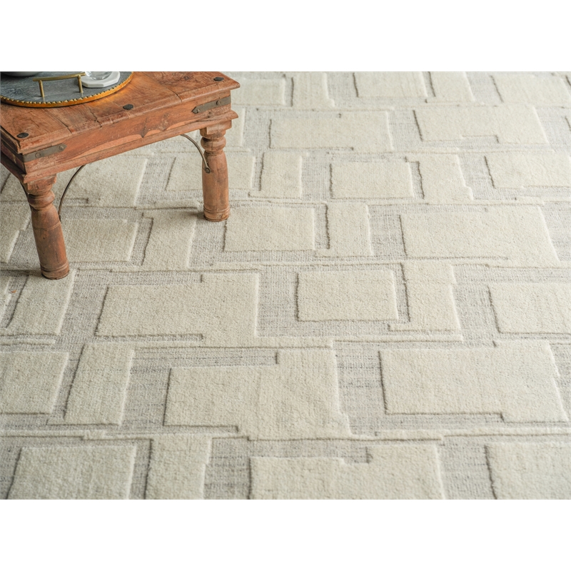 Malmo Hand-Knotted New Zealand Wool Ivory/Beige/Taupe 10'x14' Area Rug