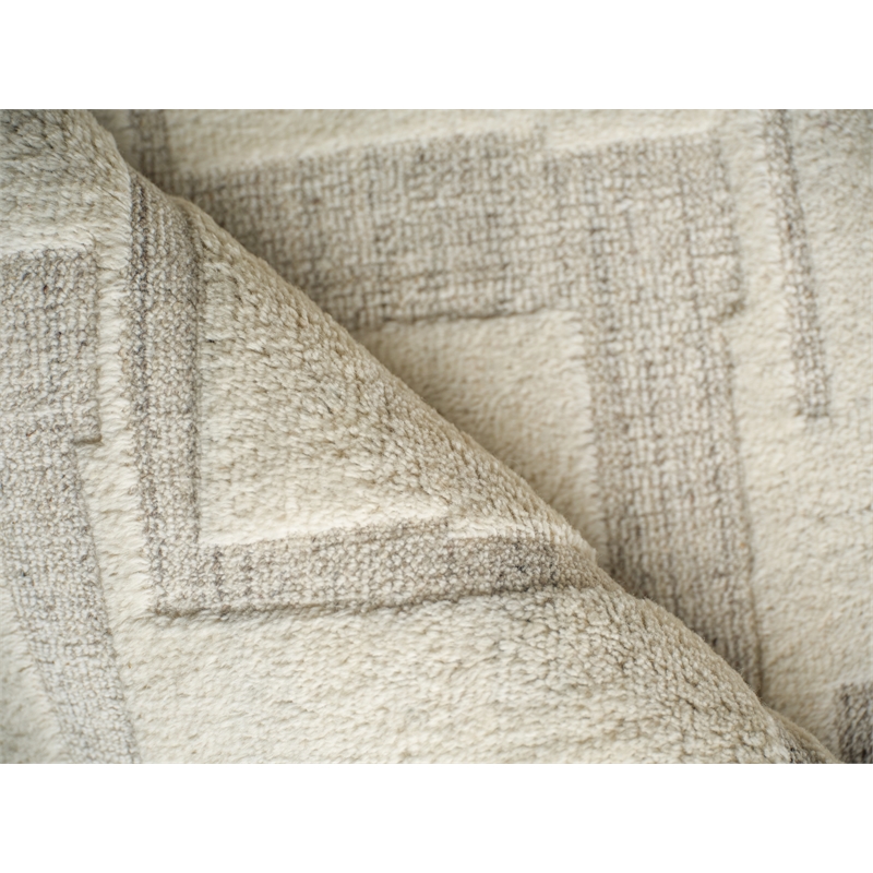 Malmo Hand-Knotted New Zealand Wool Ivory/Beige/Taupe 6'x9' Area Rug