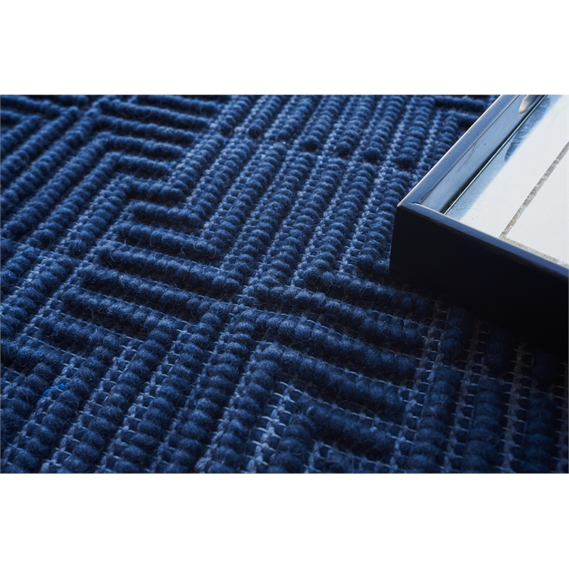 Manzoni Handloomed New Zealand Wool Navy 12'x15' Area Rug