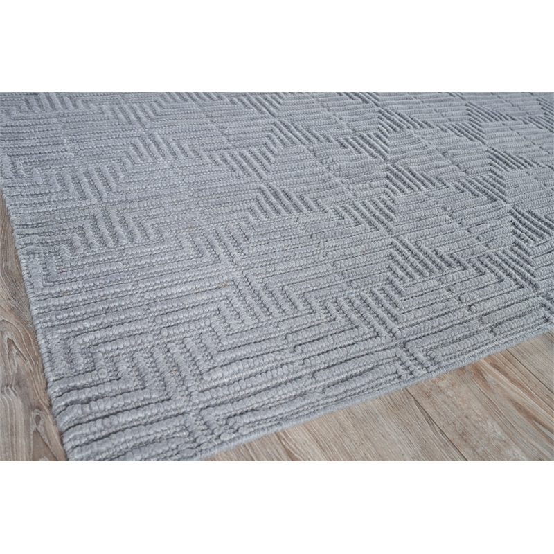 Manzoni Handloomed New Zealand Wool Gray 10'x14' Area Rug
