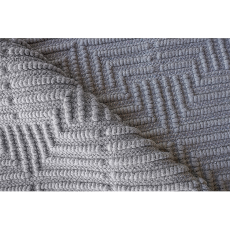 Manzoni Handloomed New Zealand Wool Gray 10'x14' Area Rug