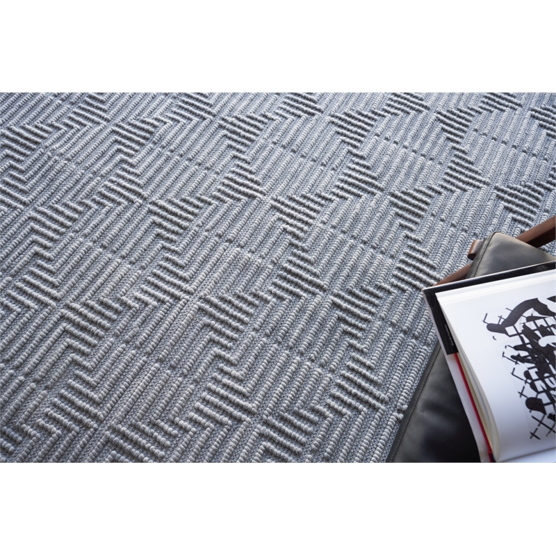 Manzoni Handloomed New Zealand Wool Gray 10'x14' Area Rug