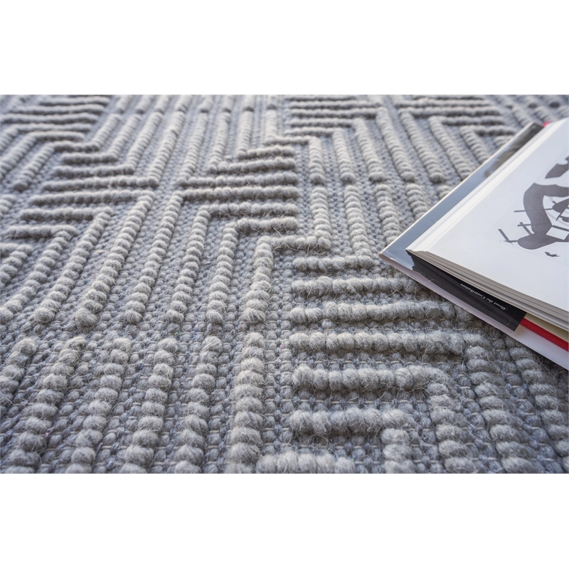 Manzoni Handloomed New Zealand Wool Gray 12'x15' Area Rug