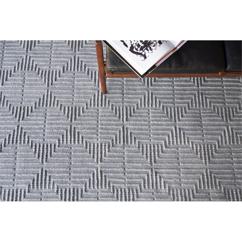 Manzoni Handloomed New Zealand Wool Gray 14'x18' Area Rug