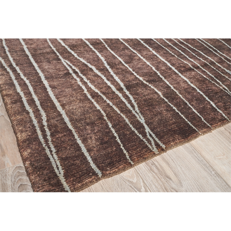 Metro Hand-Knotted New Zealand Wool Brown 8'x10' Area Rug