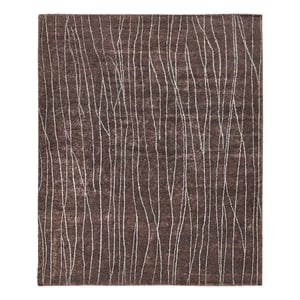 Metro Hand-Knotted New Zealand Wool Brown 8'x10' Area Rug