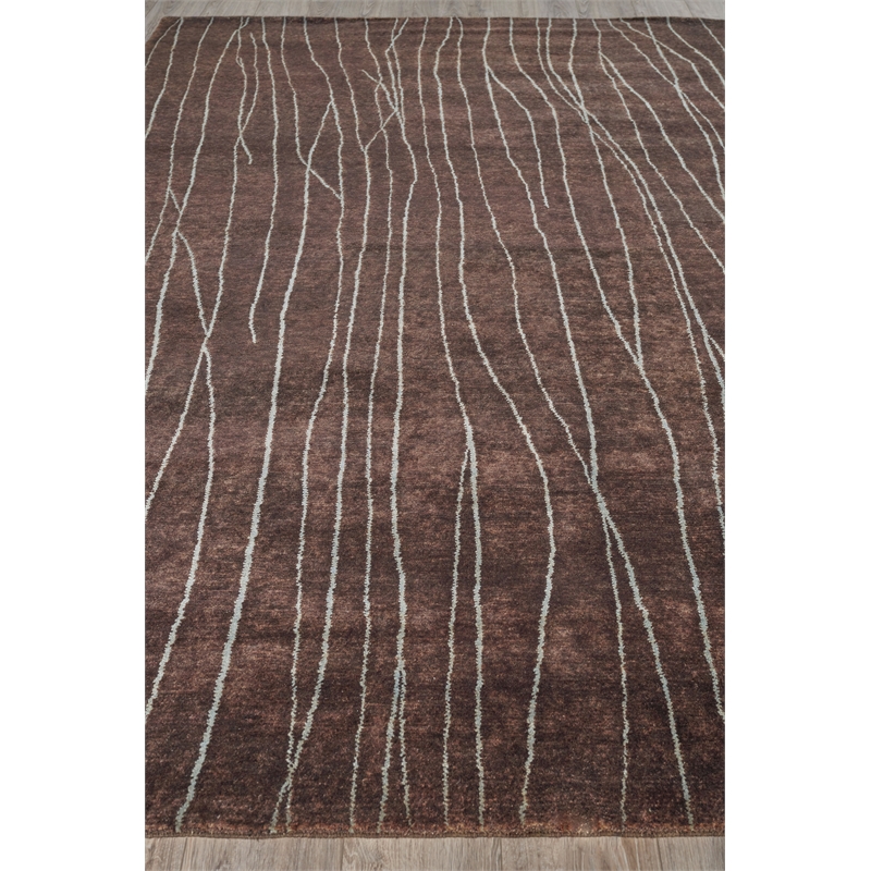 Metro Hand-Knotted New Zealand Wool Brown 9'x10' Area Rug