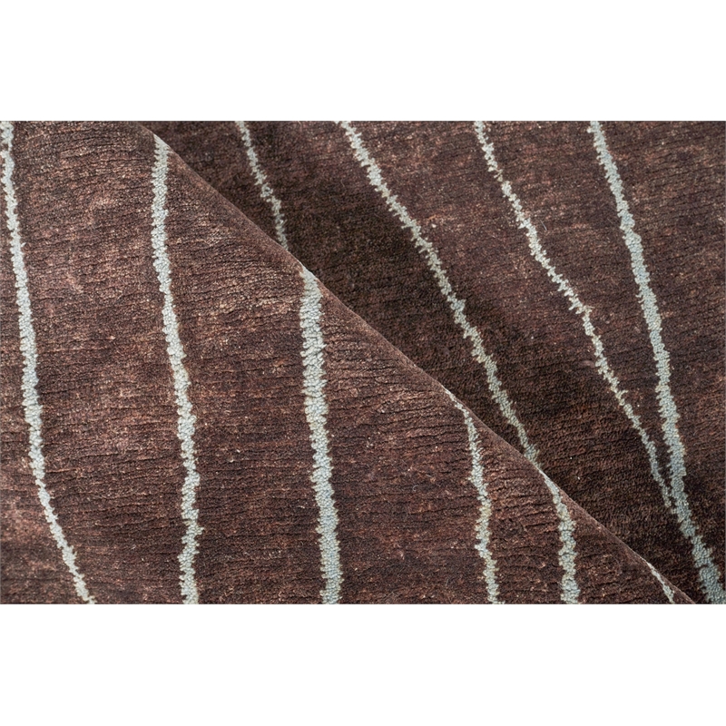 Metro Hand-Knotted New Zealand Wool Brown 9'x10' Area Rug