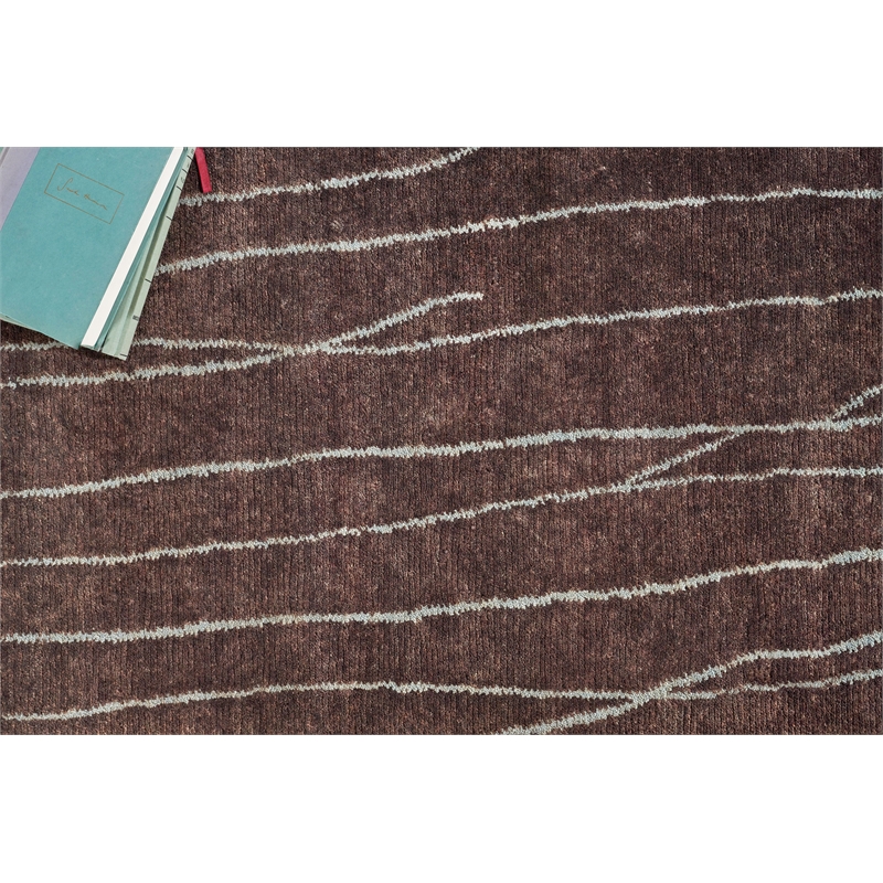 Metro Hand-Knotted New Zealand Wool Brown 9'x10' Area Rug