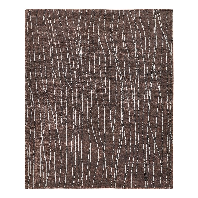 Metro Hand-Knotted New Zealand Wool Brown 9'x10' Area Rug