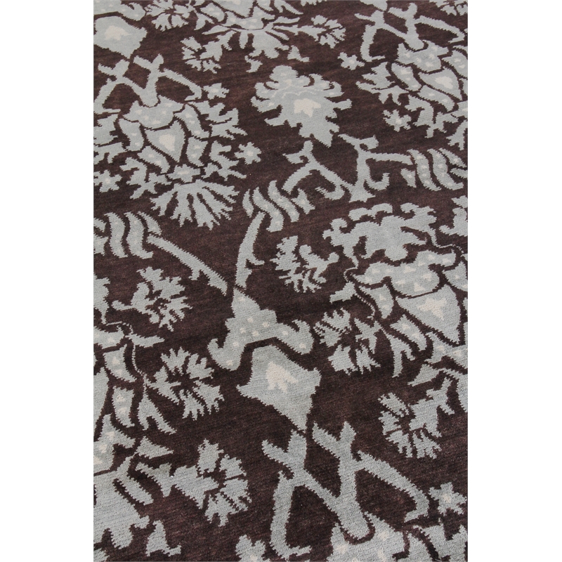 Metro Hand-Knotted New Zealand Wool Brown/Light Blue 9'x10' Area Rug