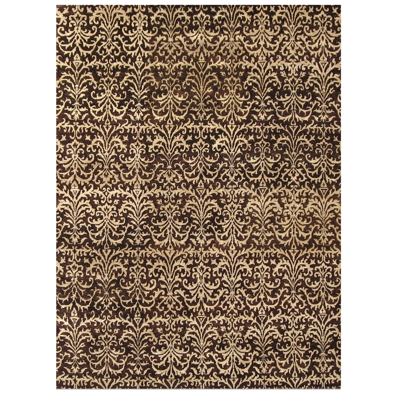 Metro Hand-Knotted New Zealand Wool Brown/Ivory 8'x10' Area Rug