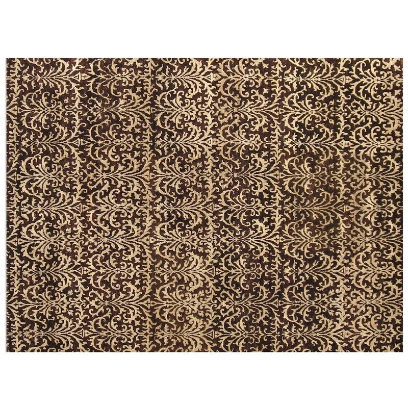 Metro Hand-Knotted New Zealand Wool Brown/Ivory 8'x10' Area Rug