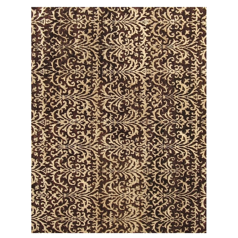 Metro Hand-Knotted New Zealand Wool Brown/Ivory 8'x10' Area Rug