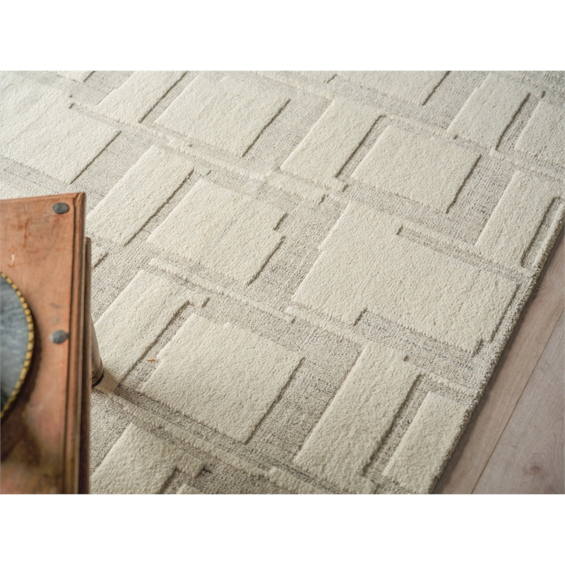 Malmo Hand-Knotted New Zealand Wool Ivory/Beige/Taupe 9'x12' Area Rug