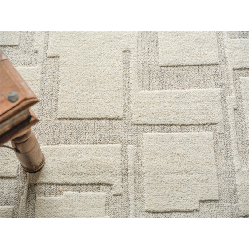 Malmo Hand-Knotted New Zealand Wool Ivory/Beige/Taupe 9'x12' Area Rug