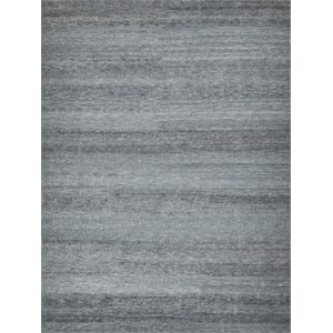 Merino Wool Hand-Knotted Merino Wool Dark Gray 9'x12' Area Rug