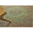 Mamluk Hand-Knotted New Zealand Wool Green/Light Blue 10'x14' Area Rug