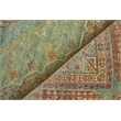 Mamluk Hand-Knotted New Zealand Wool Green/Light Blue 9'x12' Area Rug