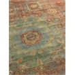 Mamluk Hand-Knotted New Zealand Wool Green/Light Blue 9'x12' Area Rug