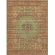 Mamluk Hand-Knotted New Zealand Wool Green/Light Blue 9'x12' Area Rug