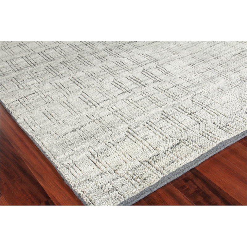 Mercer Hand-Knotted New Zealand Wool Gray/Ivory 9'x12' Area Rug