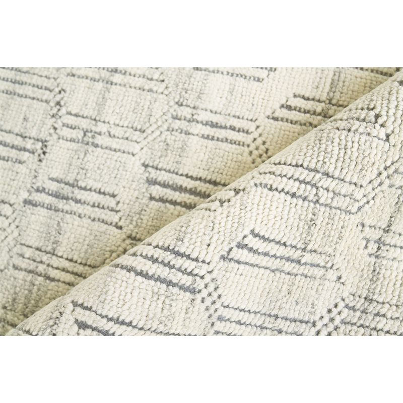 Mercer Hand-Knotted New Zealand Wool Gray/Ivory 9'x12' Area Rug