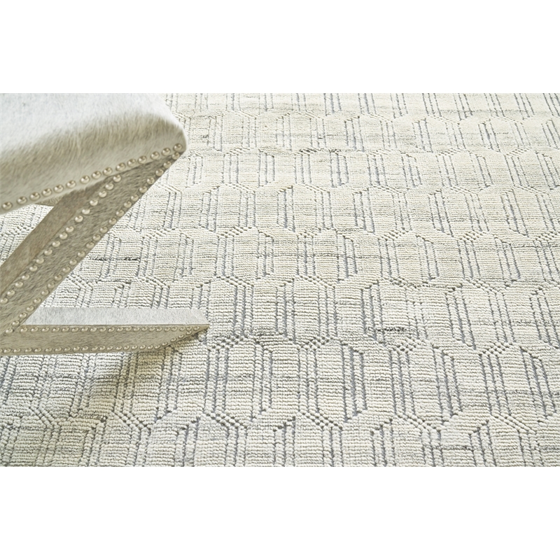 Mercer Hand-Knotted New Zealand Wool Gray/Ivory 9'x12' Area Rug