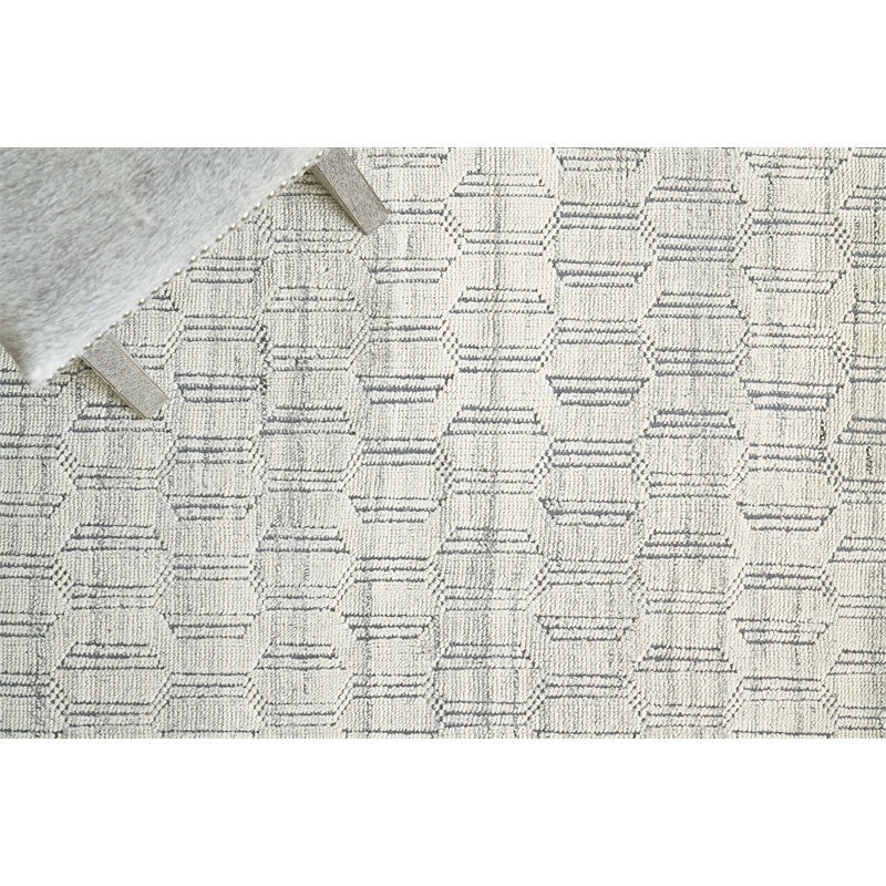 Mercer Hand-Knotted New Zealand Wool Gray/Ivory 9'x12' Area Rug