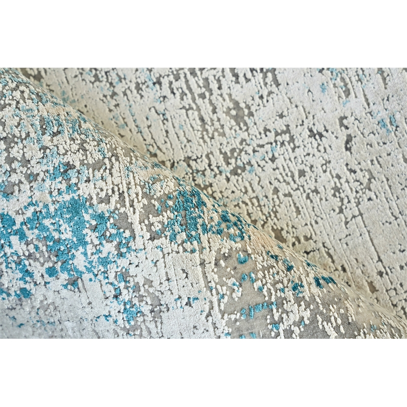 Mercuri Power Loom Acrylic/Viscose Silver/Blue 7'x10' Area Rug