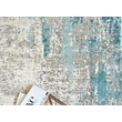Mercuri Power Loom Acrylic/Viscose Silver/Blue 7'x10' Area Rug