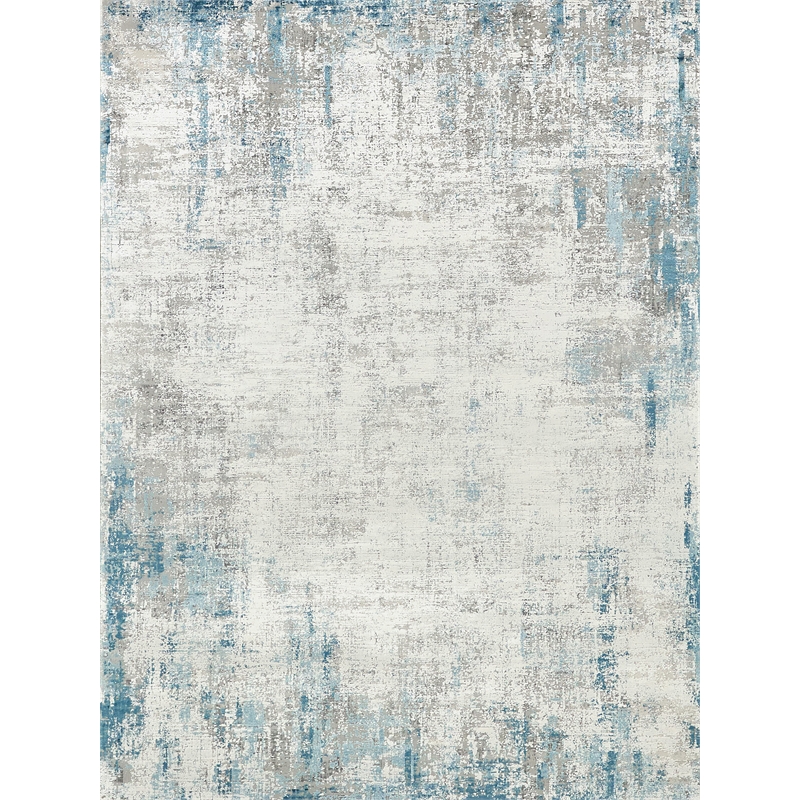 Mercuri Power Loom Acrylic/Viscose Silver/Blue 7'x10' Area Rug