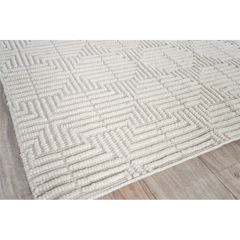 Manzoni Handloomed New Zealand Wool Ivory 10'x14' Area Rug