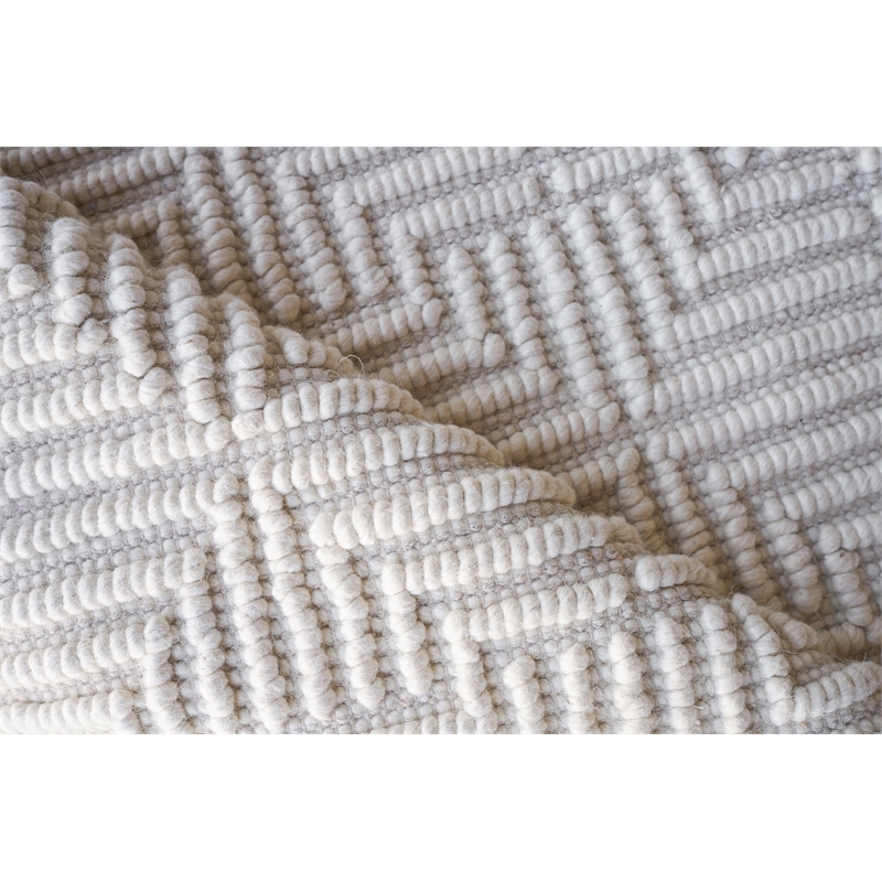 Manzoni Handloomed New Zealand Wool Ivory 10'x14' Area Rug