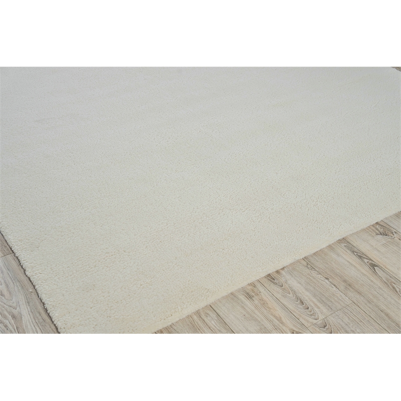 Merino Hand-Knotted Merino Wool Ivory 2'x3' Area Rug