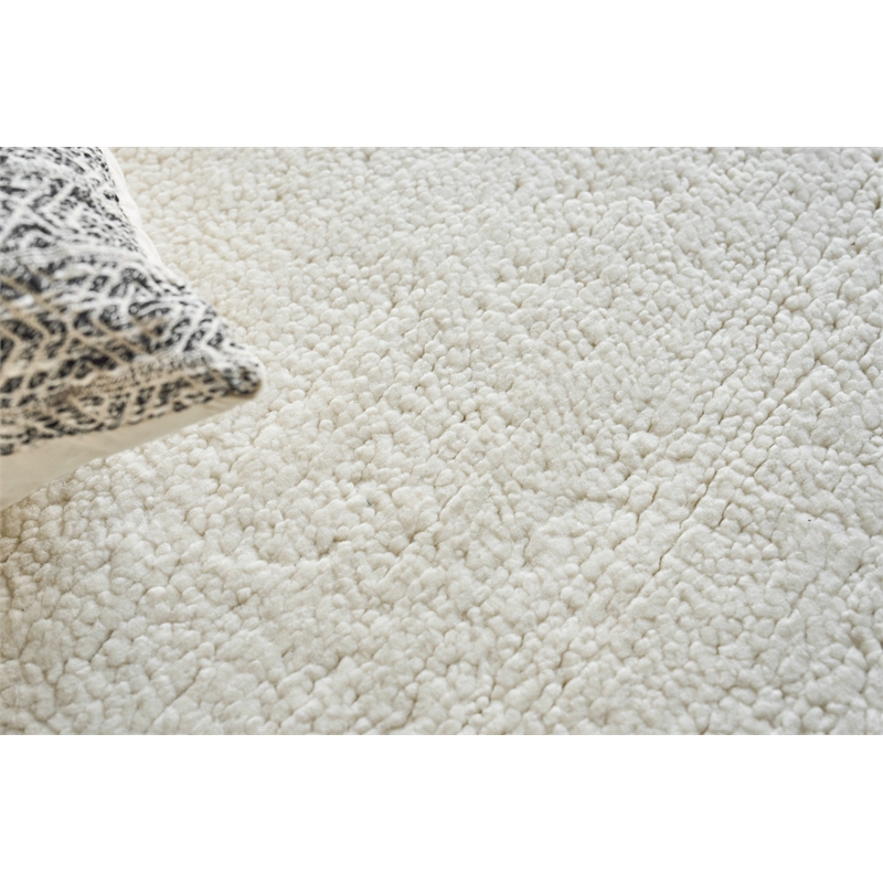 Merino Hand-Knotted Merino Wool Ivory 2'x3' Area Rug
