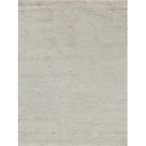 Merino Hand-Knotted Merino Wool Silver 10'x14' Area Rug