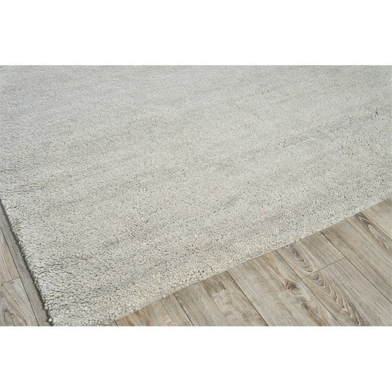 Merino Hand-Knotted Merino Wool Silver 2'x3' Area Rug