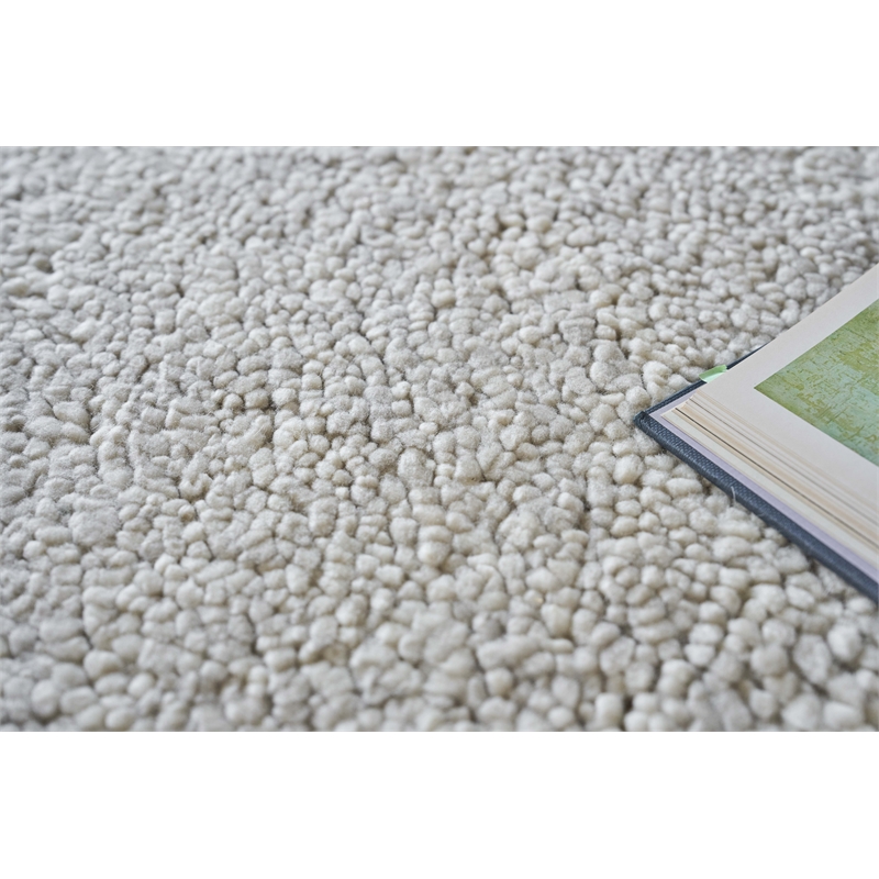 Merino Hand-Knotted Merino Wool Silver 2'x3' Area Rug