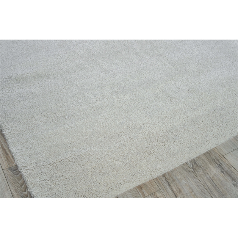 Merino Hand-Knotted Merino Wool Beige 2'x3' Area Rug