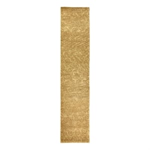Metro Hand-Knotted New Zealand Wool Wheat 2'6&quotx10' Area Rug